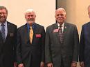 (L -R) Radio Amateurs of Canada President Glenn MacDonell, VE3XRA; ARRL CEO Howard Michel, WB2ITX; ARRL President Rick Roderick, K5UR, and IARU President Tim Ellam, VE6SH/G4HUA. MacDonell and Ellam were guests of the Board. [Courtesy of Radio Amateurs of Canada]